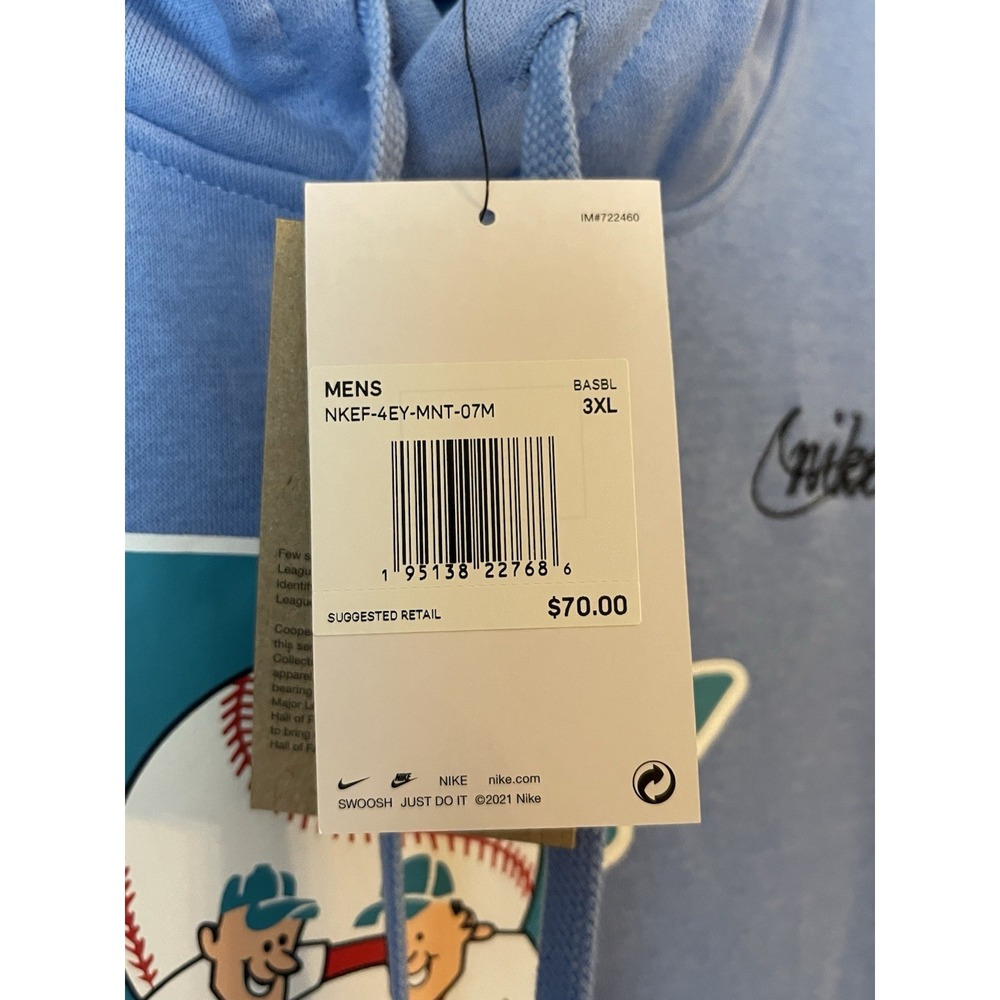 Men's 3XL NWT Minnesota Twins Nike‎ Cooperstown Collection Logo Club Hoodie Blue - Picture 3 of 8
